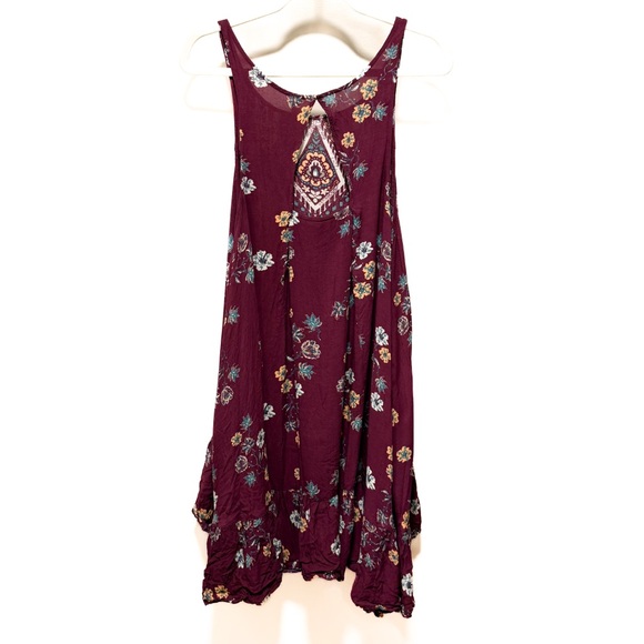 Free People Intimately French Quarter Trapeze Slip Dress - Burgundy Medallion M - Picture 3 of 10